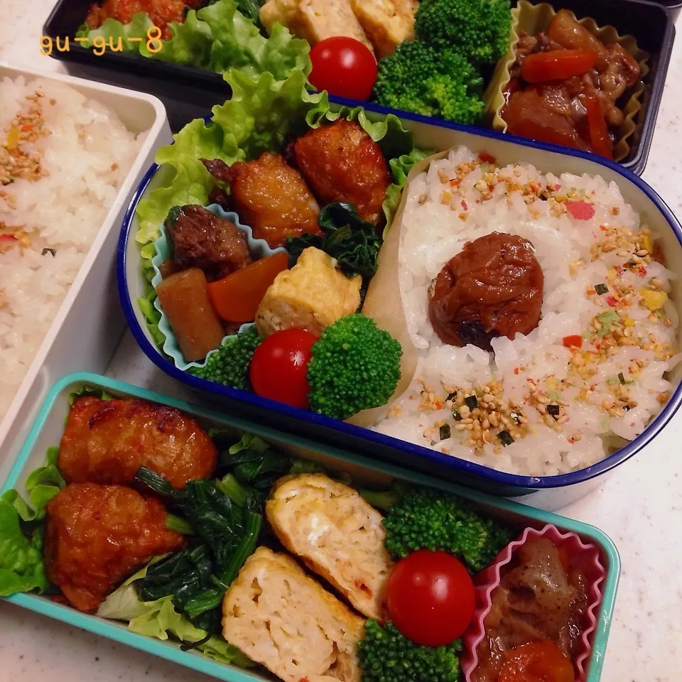 Snapdishの料理写真:今日のお仕事＆学校弁当♪|ぐぅさん