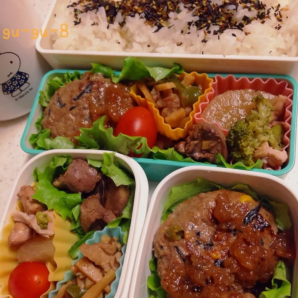 Snapdishの料理写真:今日のお仕事＆学校弁当♪|ぐぅさん