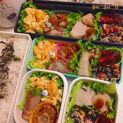 Snapdishの料理写真:今日のお仕事＆学校弁当♪|ぐぅさん