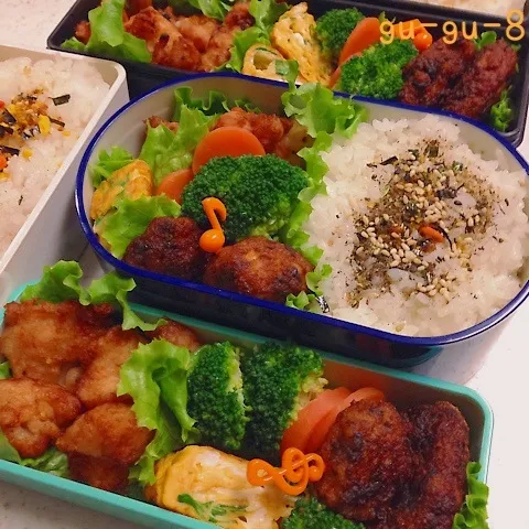 Snapdishの料理写真:今日のお仕事＆学校弁当♪|ぐぅさん