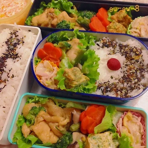 Snapdishの料理写真:今日のお仕事＆学校弁当♪|ぐぅさん