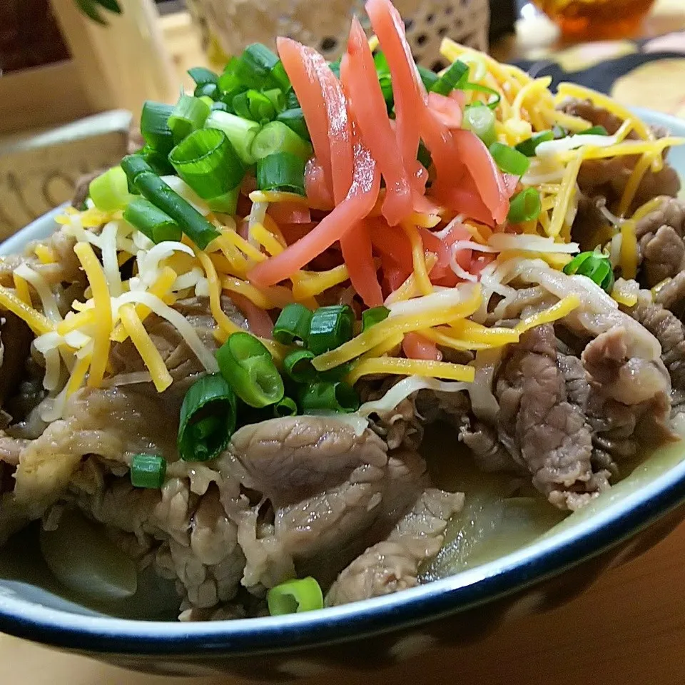 ✳️トッピングしすぎた牛丼😅✳️|薪clubさん