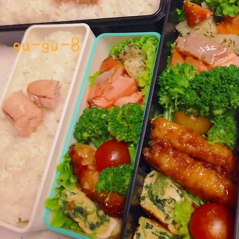 Snapdishの料理写真:今日のお仕事＆学校弁当♪|ぐぅさん