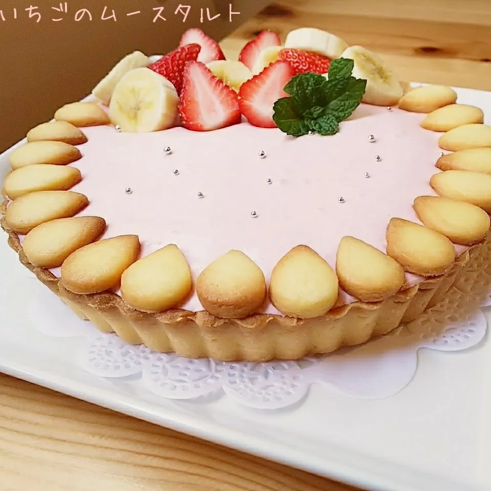 Snapdishの料理写真:🍓苺のムースタルト🍓フープロで(≡^∇^≡)|薪clubさん