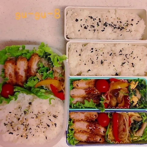 Snapdishの料理写真:今日のお仕事＆学校弁当♪|ぐぅさん