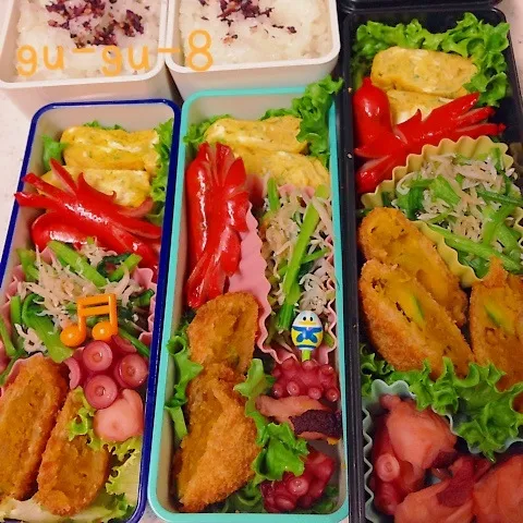 Snapdishの料理写真:今日のお仕事＆学校弁当♪|ぐぅさん