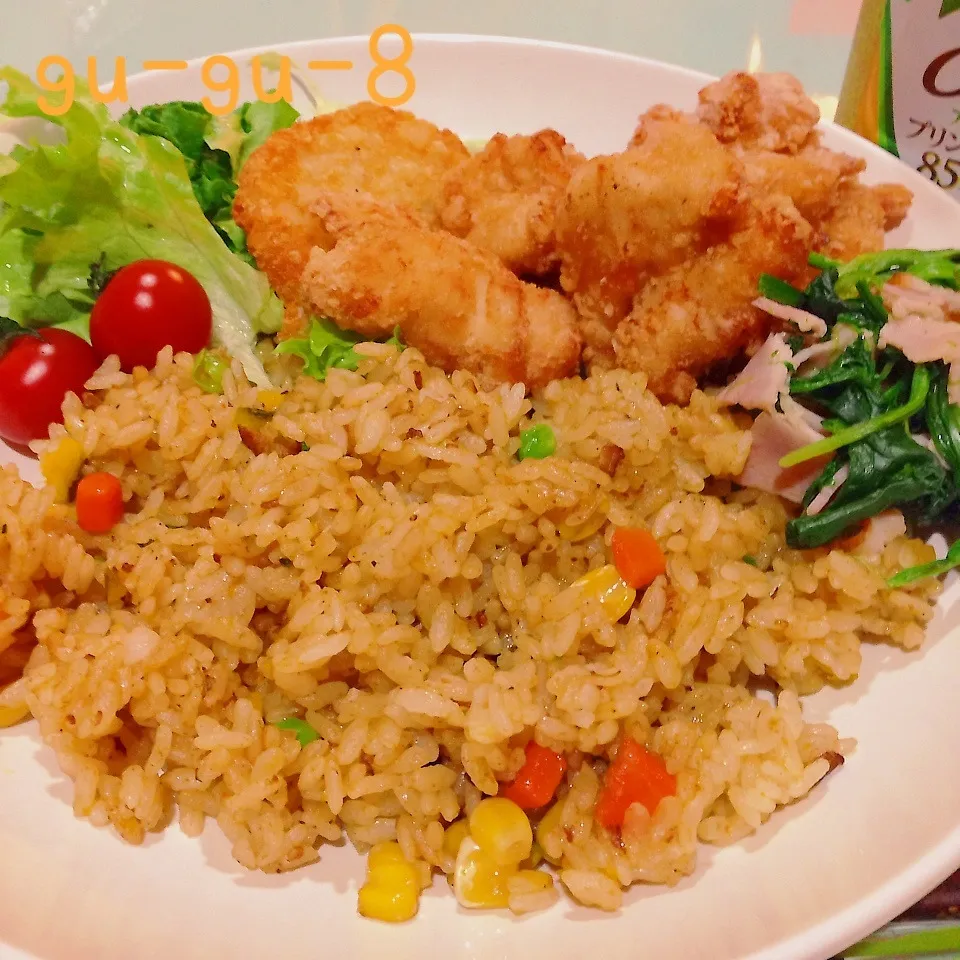 唐揚げプレート(今日の夕飯)♪|ぐぅさん