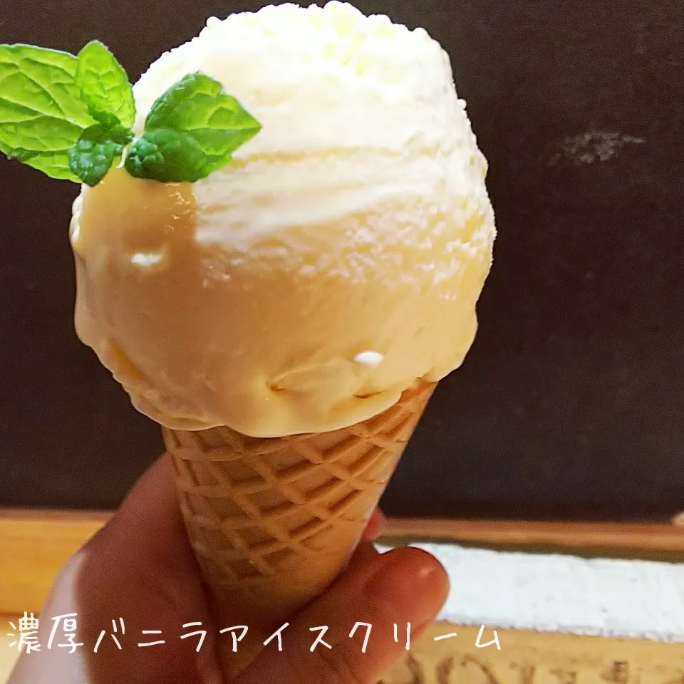 Snapdishの料理写真:✳️濃厚バニラアイスクリーム🍨✳️フープロで簡単に♪|薪clubさん