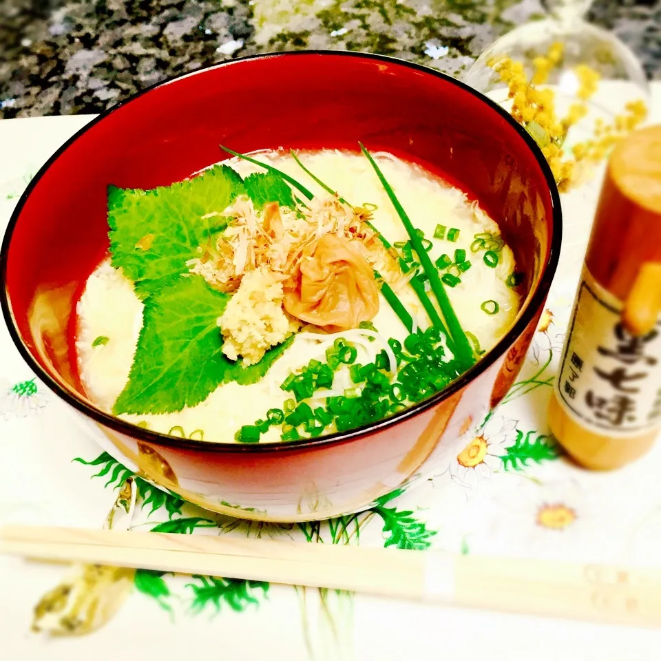 Snapdishの料理写真:別茹で無しの餡掛けにゅうめん 頑張って九州！どうかご無事で|Tomokoさん