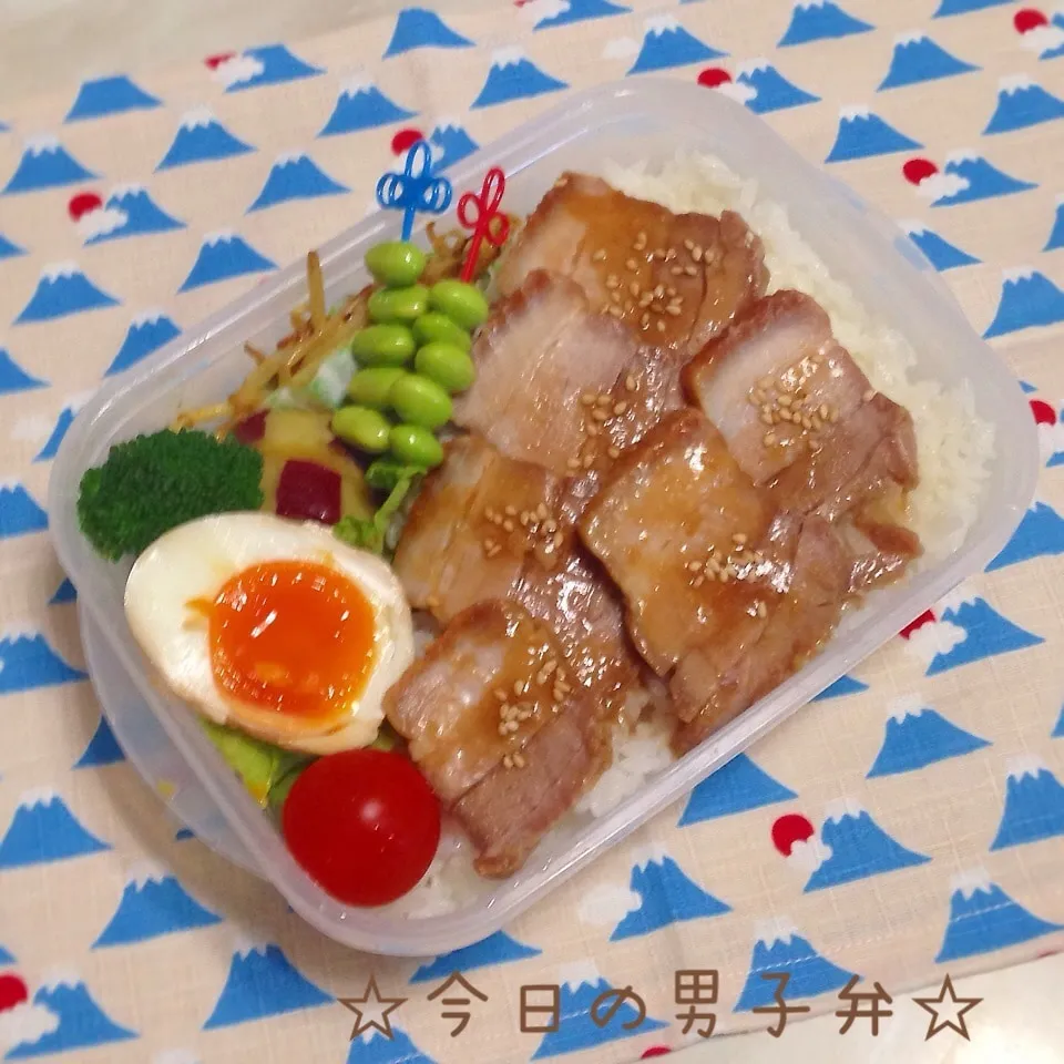 高校生男子レンチン焼豚弁☆|りこもとさん