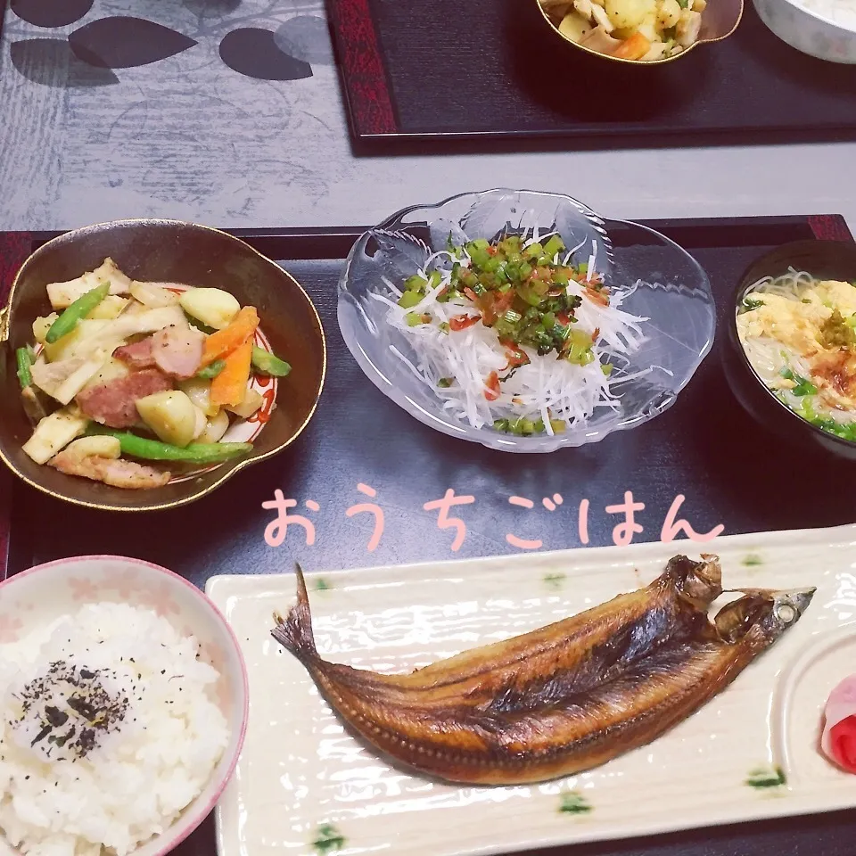 Snapdishの料理写真:ひっくり返ったサンマの干物(>_<)|Tomokoさん