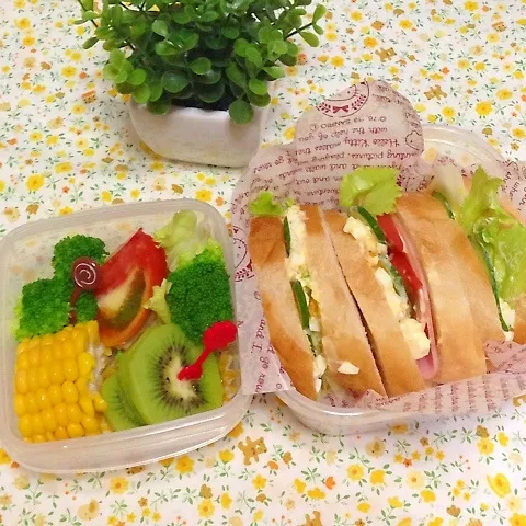 バゲットサンドのお弁当☆|りこもとさん