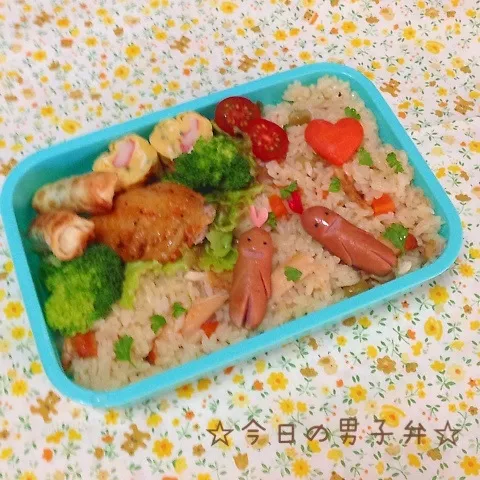 ☆高校男子チキンピラフ弁☆|りこもとさん