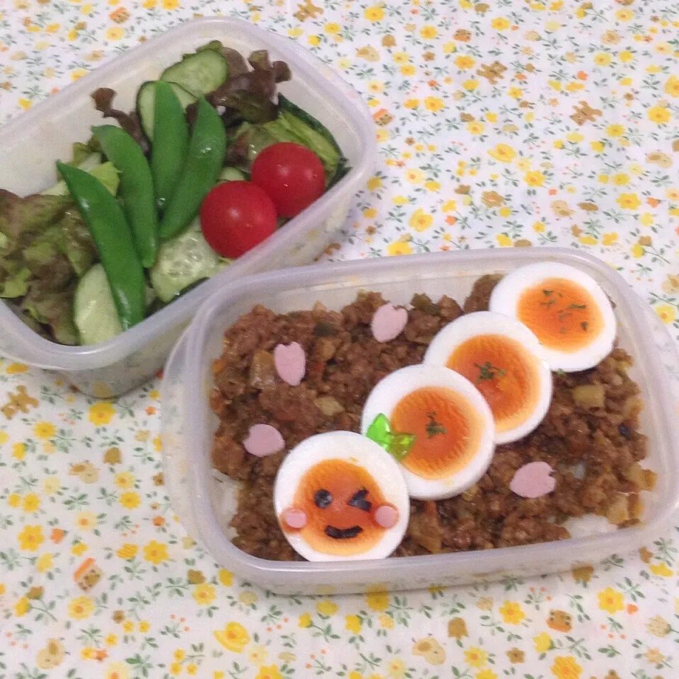 ニコニコドライカレー弁当♡|りこもとさん