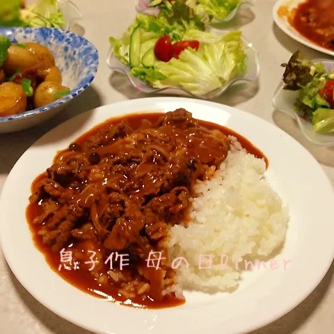 Snapdishの料理写真:母の日♡息子が作ってくれたハヤシライス♡|りこもとさん