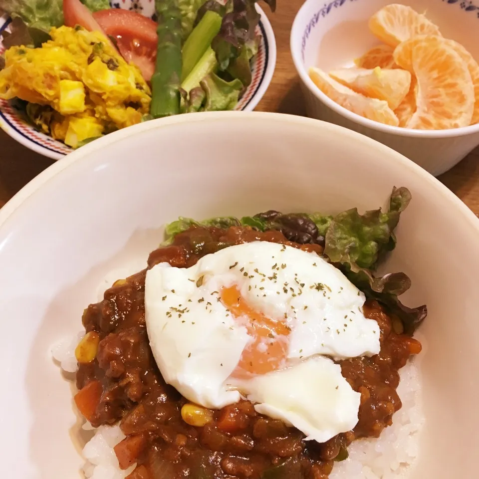 晩ごはんのキーマカレー🍛|がおりんさん