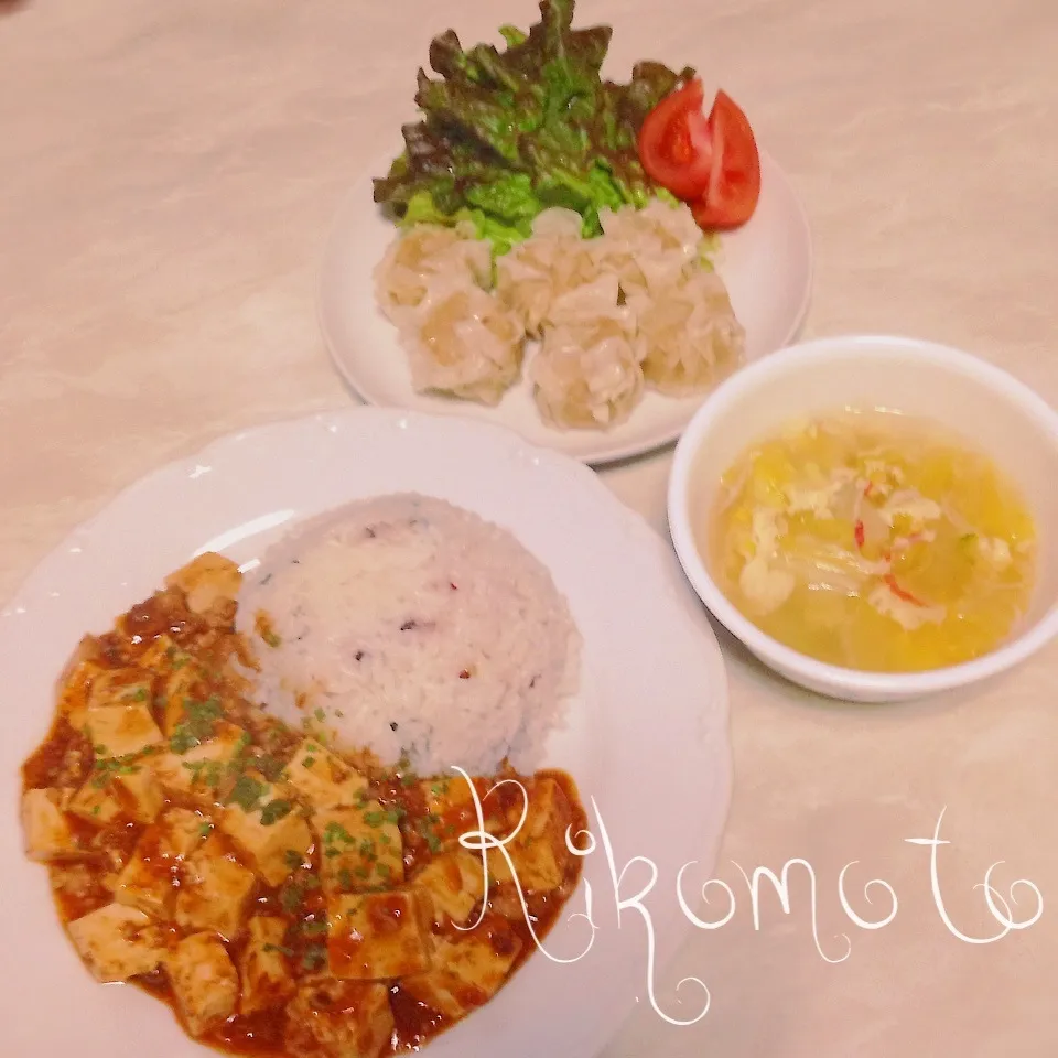 麻婆丼＆中華風晩ご飯♡|りこもとさん