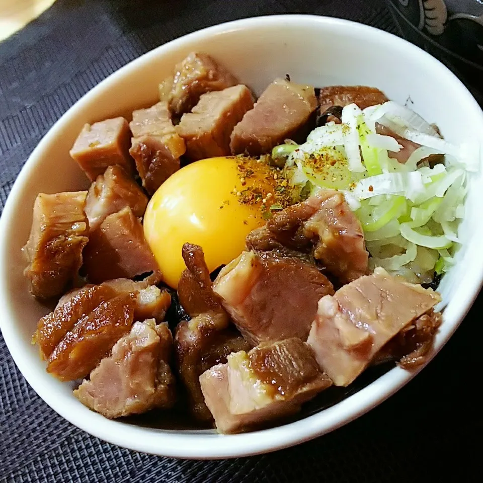 Snapdishの料理写真:❇️チャーシュー丼❇️卵黄のせ💟|薪clubさん