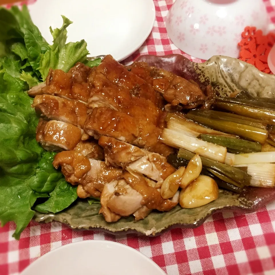 Snapdishの料理写真:ガツンと晩ごはん！鶏の照り焼き|みおさん