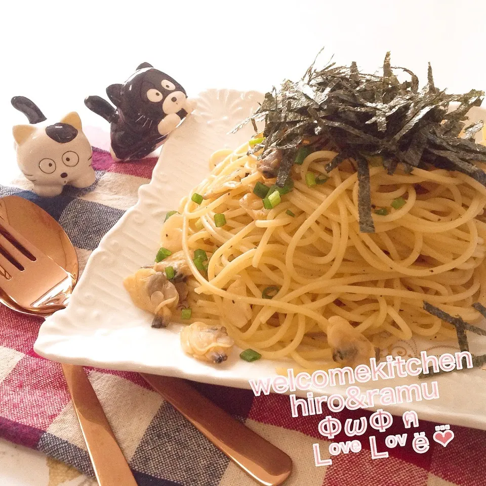 Snapdishの料理写真:…🌸ΦωΦ ฅ我が家定番 簡単 あさりの和風パスタ …🌸|ヒロさん