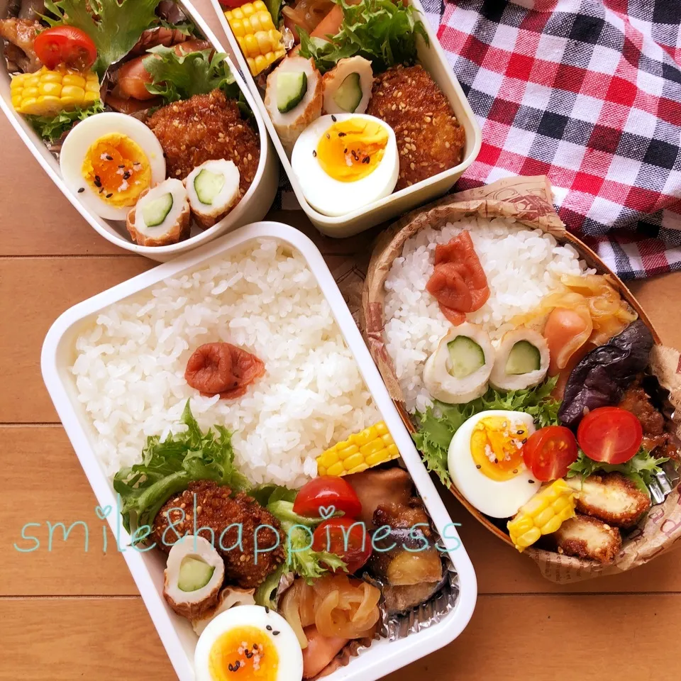 Snapdishの料理写真:全員弁当💞|Rie Naganoさん