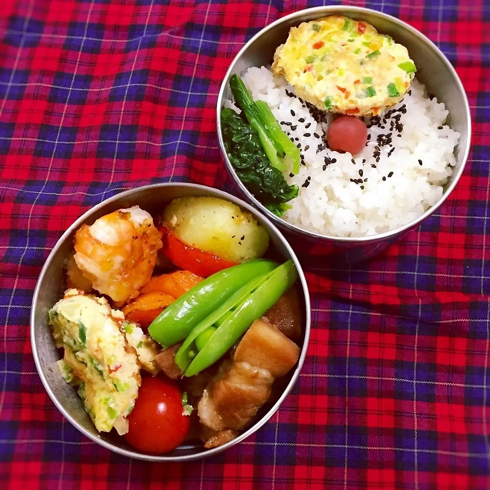 高野豆腐の豚肉巻き煮弁当(娘用)|かずぴょんさん