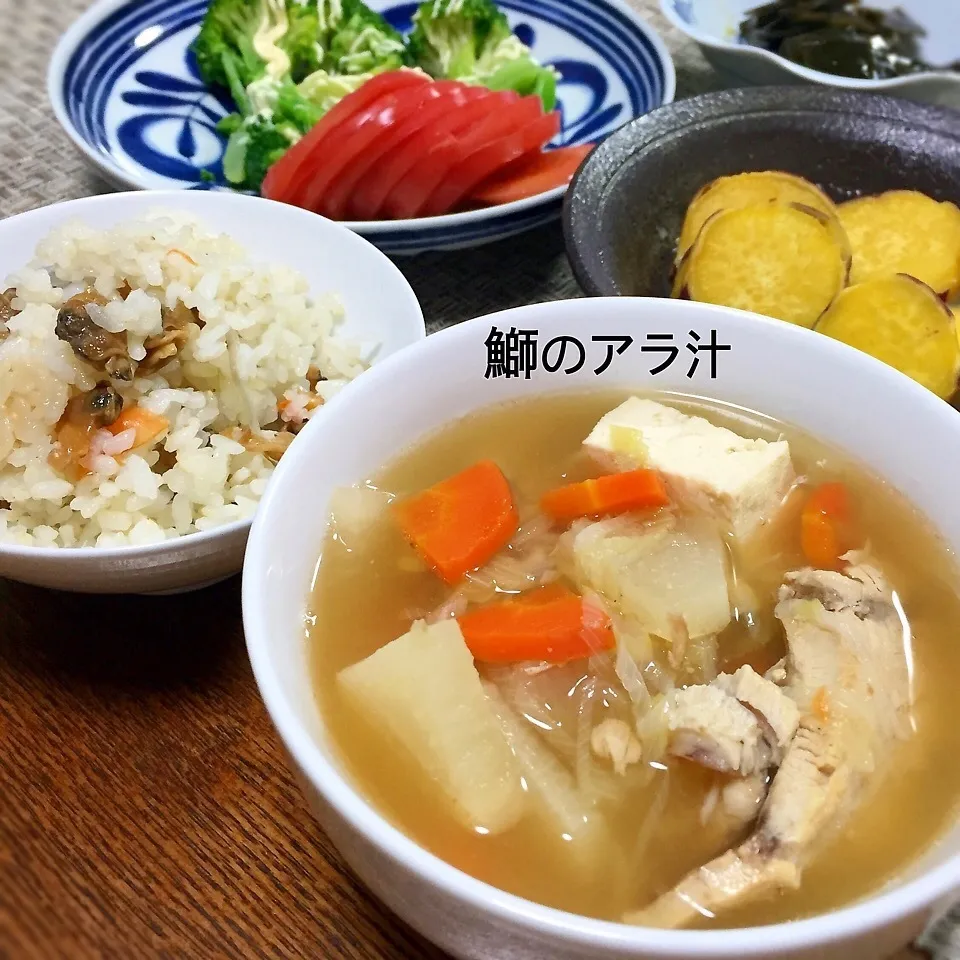 鰤のアラ汁 & 汐吹きあさり炊き込み御飯|かずぴょんさん