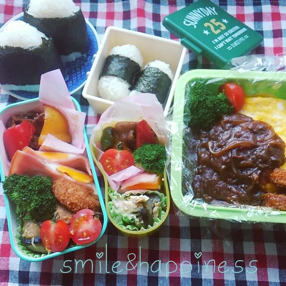 Snapdishの料理写真:娘達弁当💕私弁当💕(作った人の特権！)|Rie Naganoさん