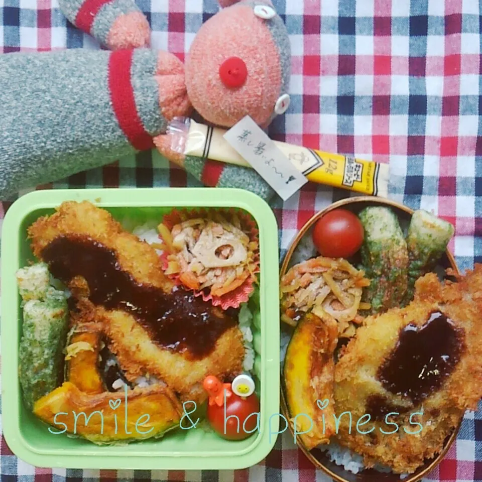 Snapdishの料理写真:娘弁当💕私弁当💕(同じ？！)|Rie Naganoさん