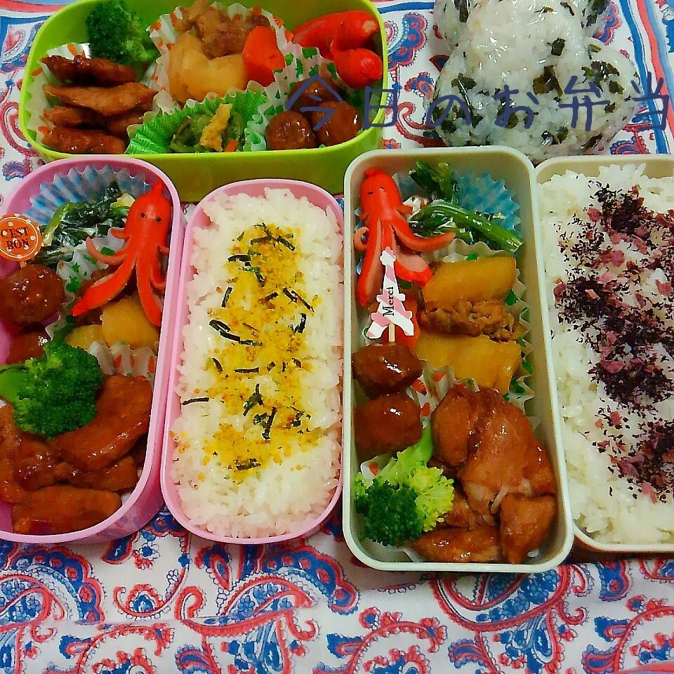 久しぶり、二人の娘弁当💕夫弁当💕|Rie Naganoさん