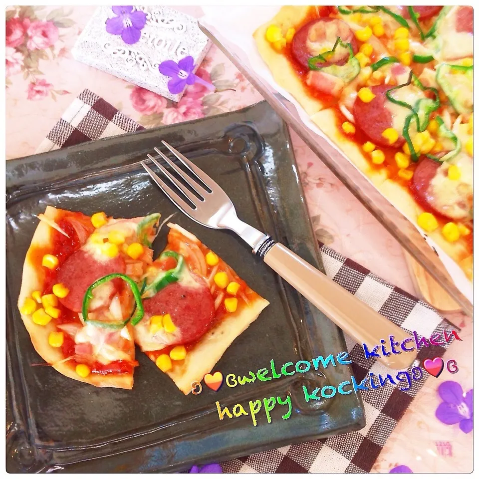 Snapdishの料理写真:ʚ♥ɞ マリンちゃんの簡単ピザ ʚ♥ɞ|ヒロさん