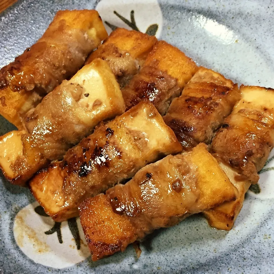 豚肉巻きの厚揚げ〜甘辛焼き|かずぴょんさん