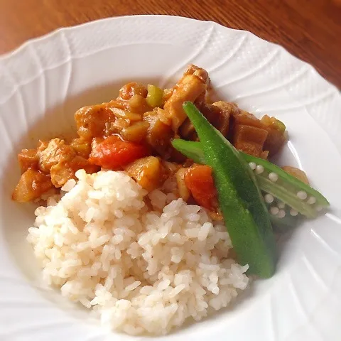 茄子たっぷり「野菜＆鶏肉のドライカレー」|かずぴょんさん