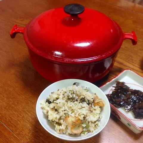 アオサ•蒸し帆立•枝豆入り炊き込みご飯|かずぴょんさん