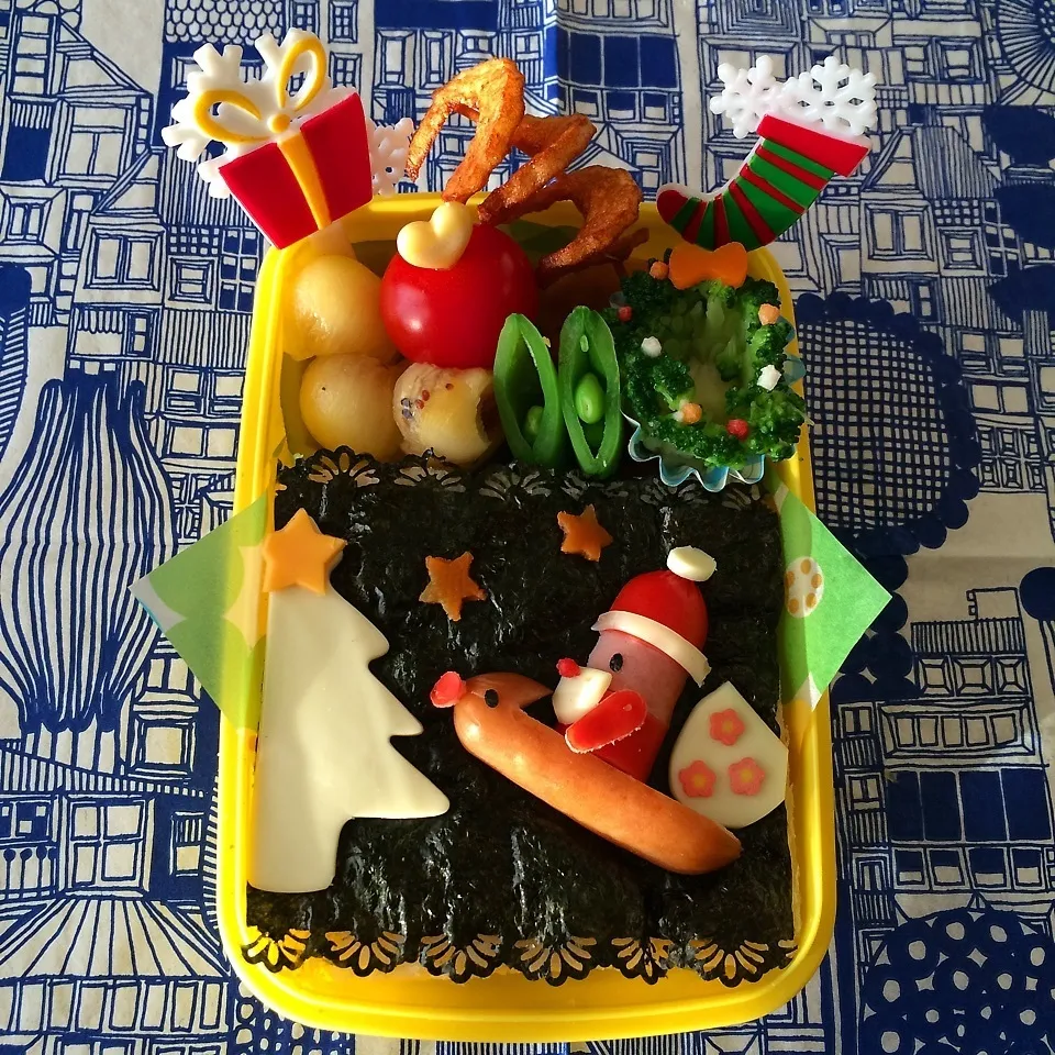 クリスマスサンタ トナカイサンドイッチ弁当|よしこ虫さん