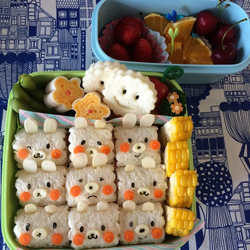 Snapdishの料理写真:遠足のお弁当 ウサギサンドイッチ|よしこ虫さん