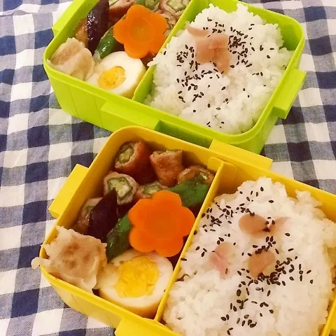 大学生2人のお弁当|かずぴょんさん