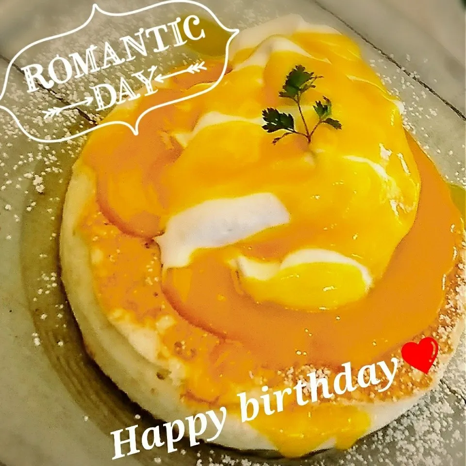 Snapdishの料理写真:マンゴーケーキでお祝い🎊|さゆりんさん