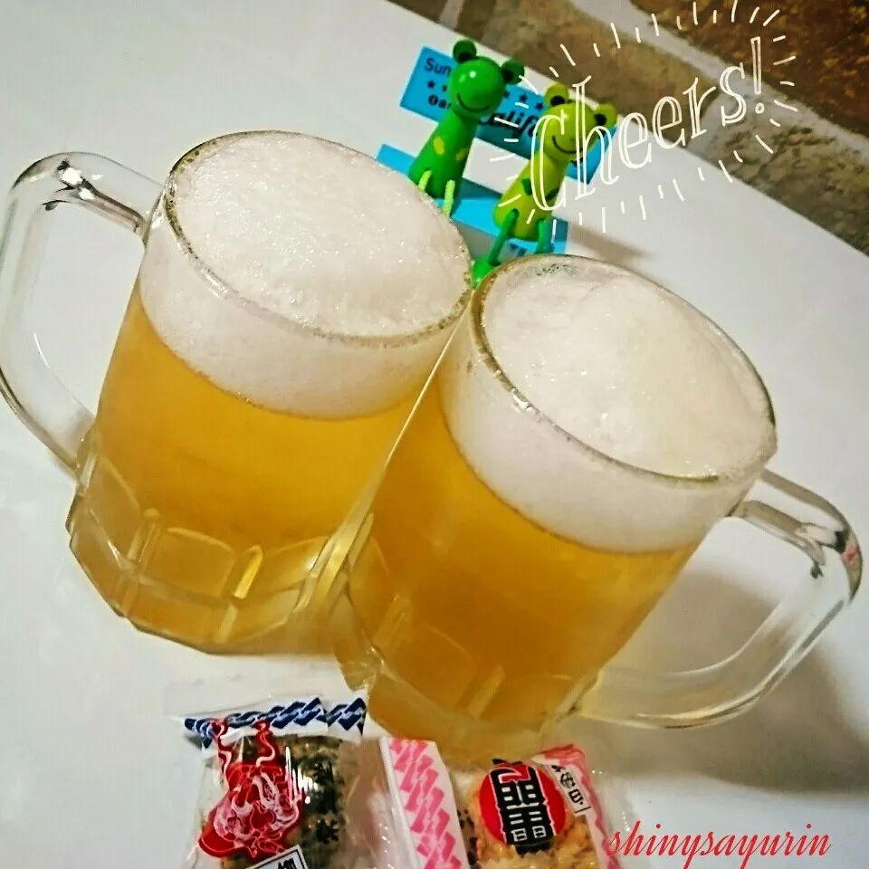 Snapdishの料理写真:生ビールじゃないよ(笑)ジンジャーエールゼリーで乾杯✨🍻|さゆりんさん