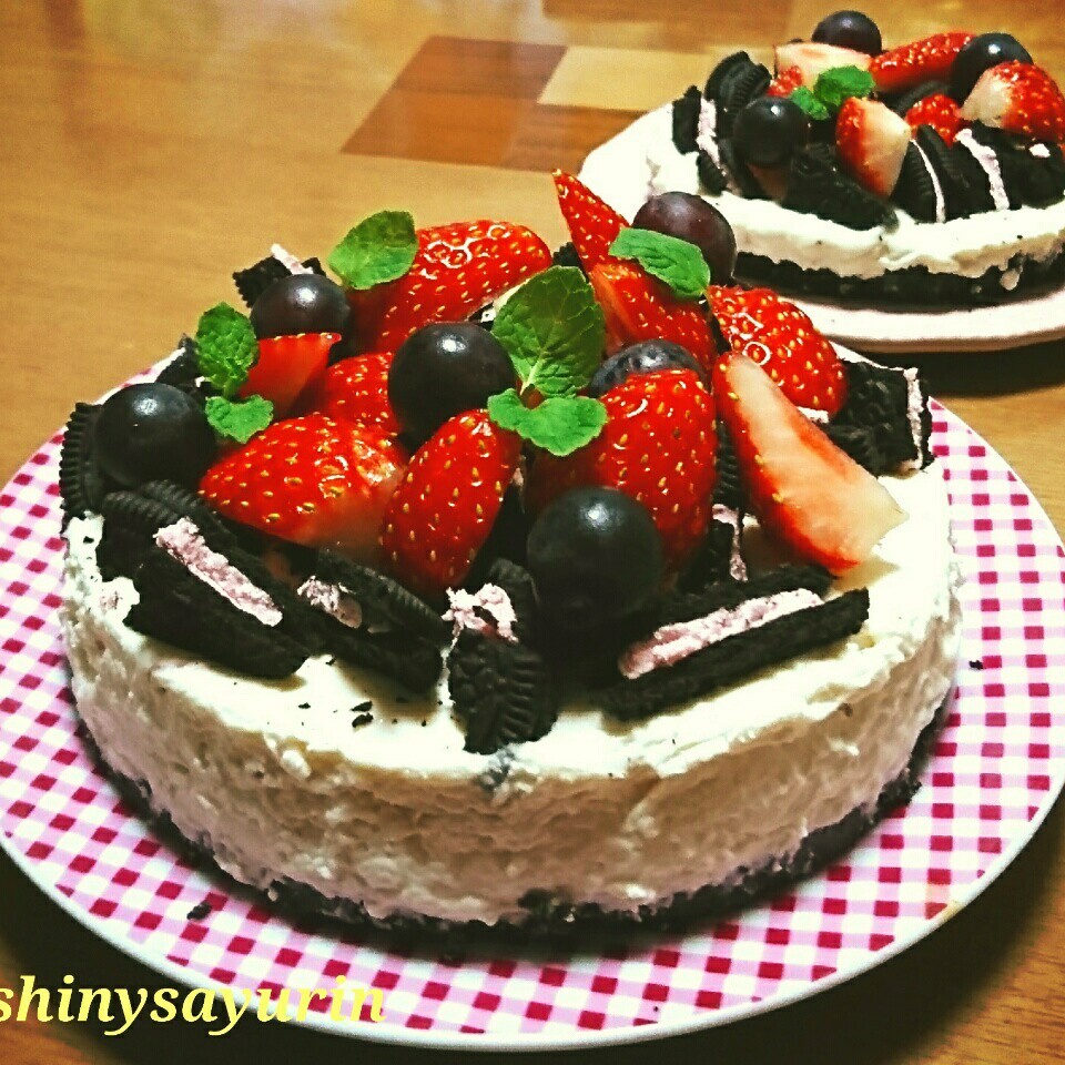 長女おめでとういちごオレオのレアチーズケーキ さゆりん Snapdish スナップディッシュ Id Fm5gga