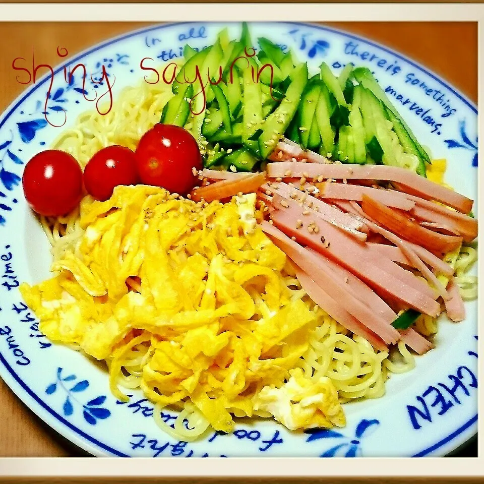 Snapdishの料理写真:この春もう何度目の冷やし中華〜٩(*˙︶˙*)۶|さゆりんさん