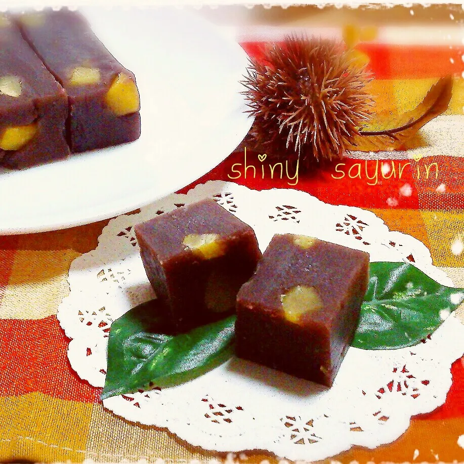 しゃなママさんレシピ☆よっしーさんの栗蒸し羊羮～♪|さゆりんさん