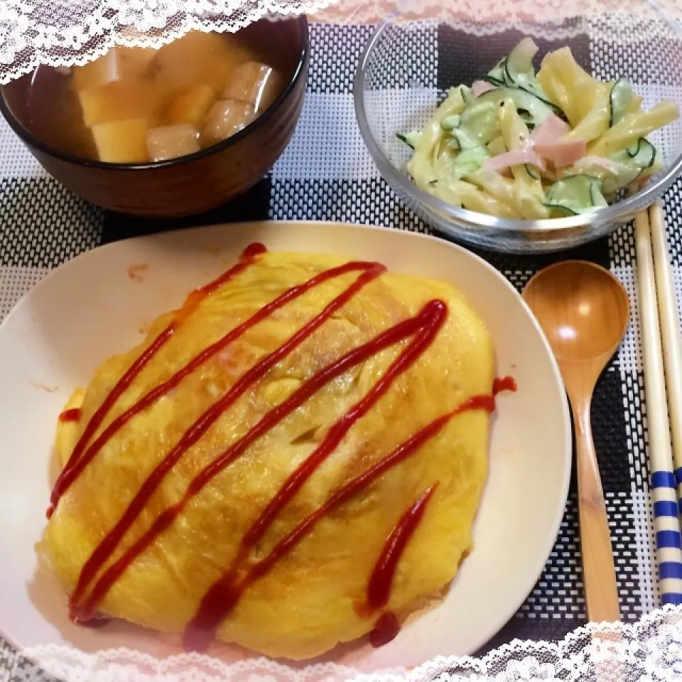 ♡中2長男が作ってくれた晩ご飯♡|*ark7*さん