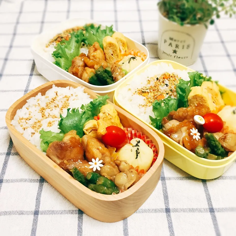 息子＆娘＆母お弁当♪|れもんてぃさん