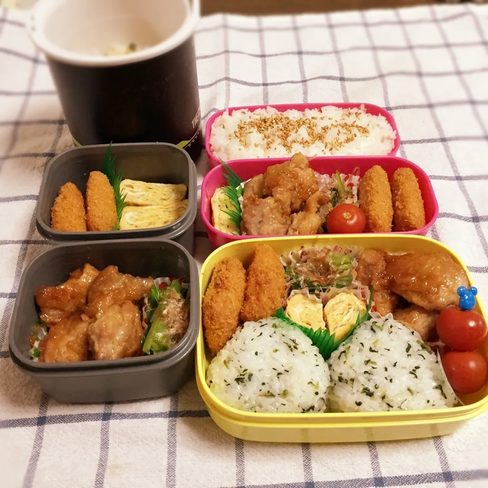 息子＆娘＆母お弁当♪|れもんてぃさん