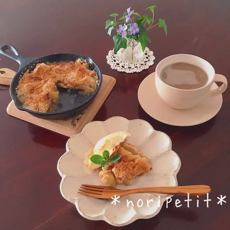 焼くまで10分！簡単♡おいしい〜アップルクランブル♡|noripetit(のりP)さん