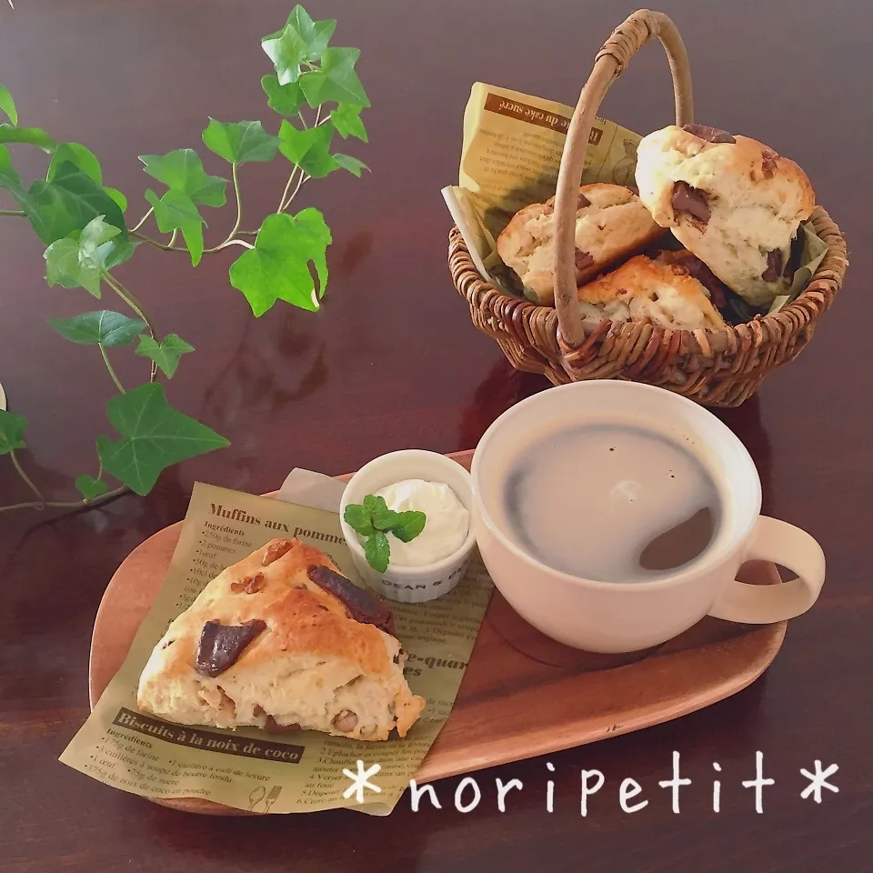 ワンボールde混ぜて焼くだけ♡ザクザク♪チョコナッツスコーン|noripetit(のりP)さん