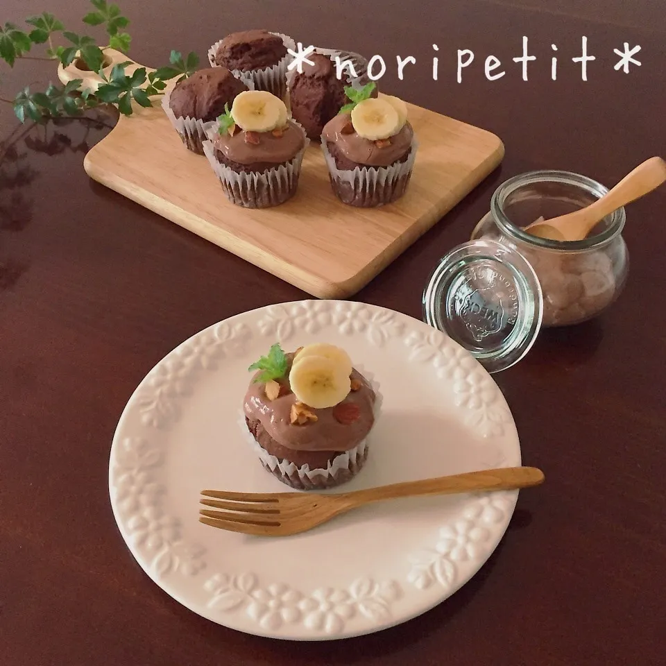 もちふわお豆腐マフィン&ヘルシー簡単♡お豆腐チョコクリーム♡|noripetit(のりP)さん