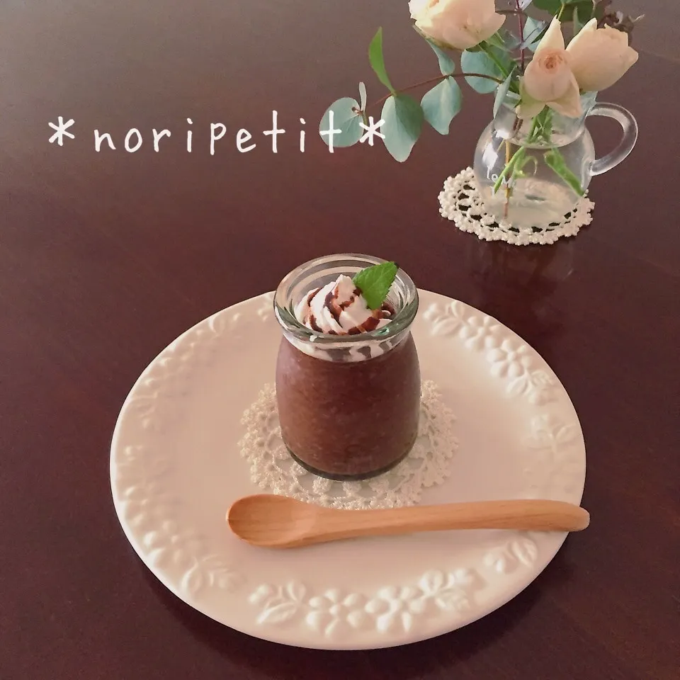 スーパーフード♡チアシードde混ぜて冷やすだけチョコプリン♡|noripetit(のりP)さん