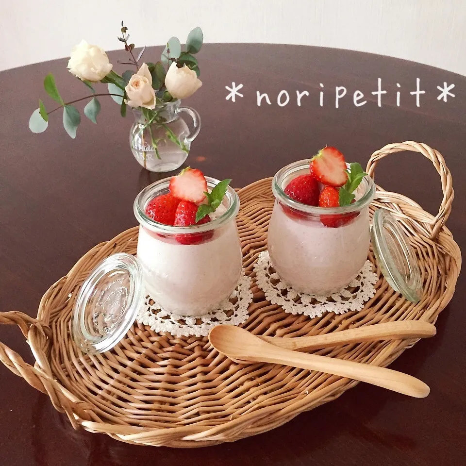 卵・生クリームなし♡ミキサーde簡単♡いちごヨーグルトムース|noripetit(のりP)さん